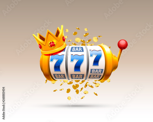 Photographie King slots 777 banner casino on the white background.
