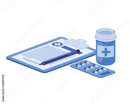 medicine drugs on white background