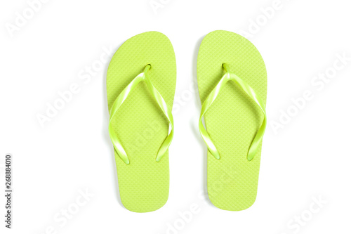 Pair of flip flops isolated on white background