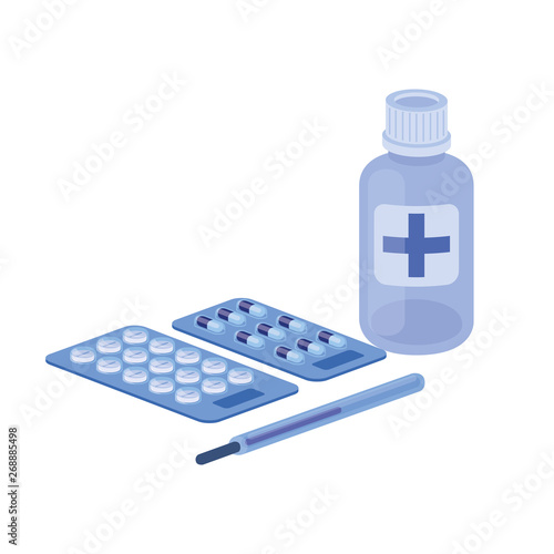 medicine drugs on white background