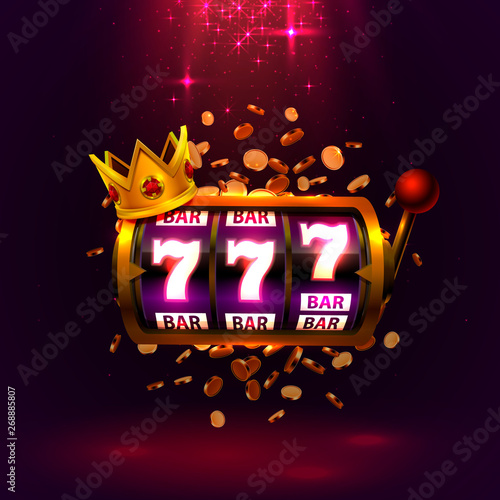 King slots 777 banner casino on the red background.