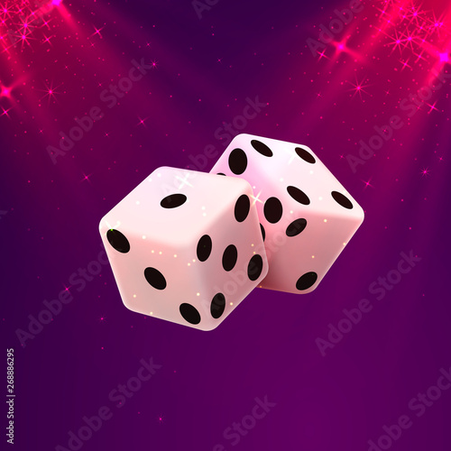 Casino dice on a white background, design element template.