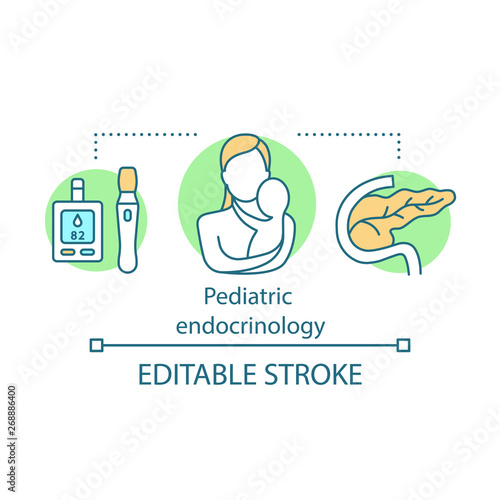 Pediatric endocrinology concept icon
