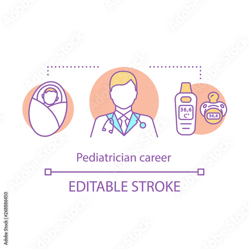 Pediatrician career concept icon photo