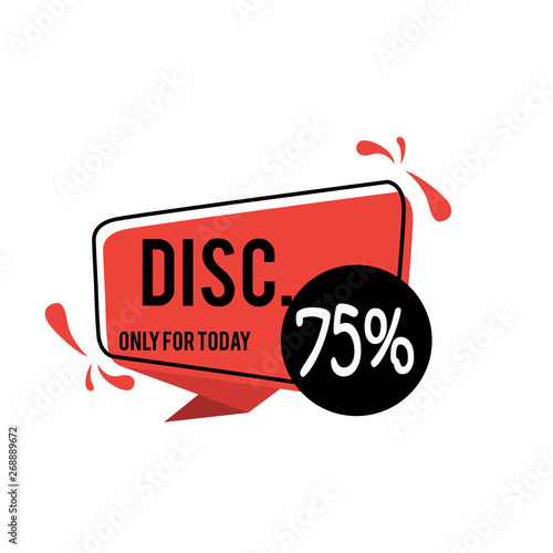 Special Discount 75% design label illustration vector