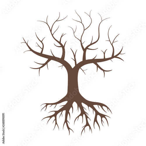 Vector dead tree and the roots