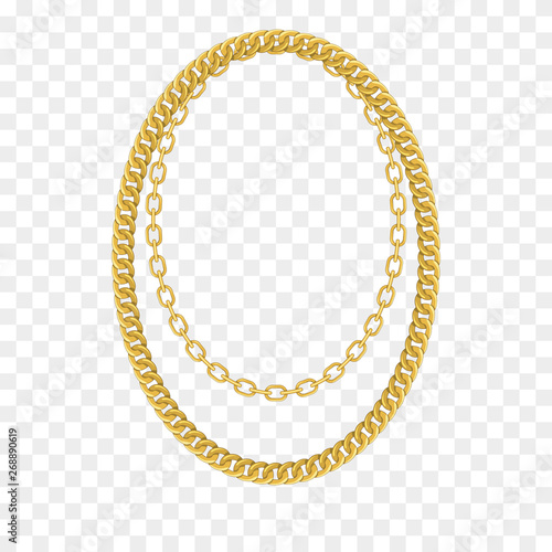 Gold chain isolated. Vector necklace