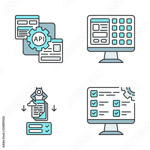 RPA color icons set