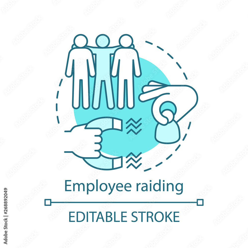 Employee raiding concept icon Employee raiding concept icon