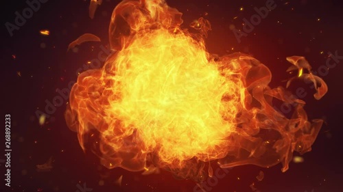 Fire explosion to the camera photo