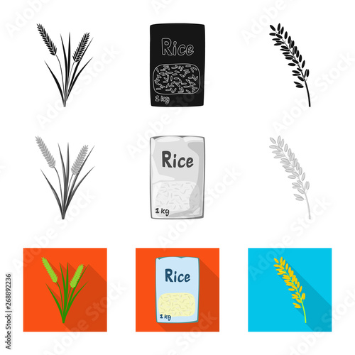 Vector design of crop and ecological icon. Set of crop and cooking vector icon for stock.