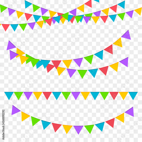 Festive garlands. Birthday party invitation banners. 