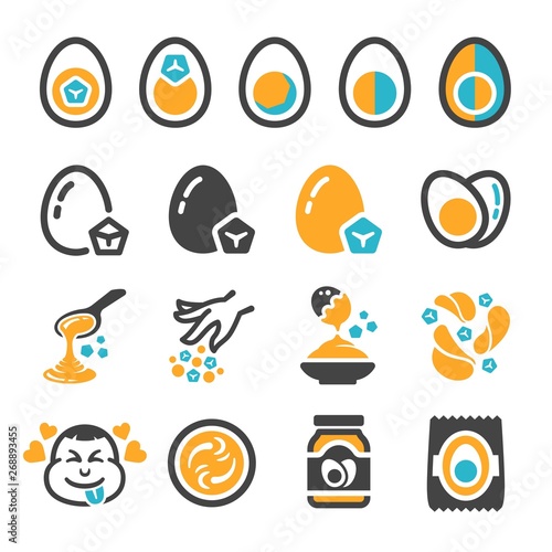 salted egg icon set