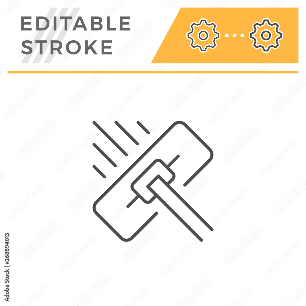 Mop cleaning editable stroke line icon