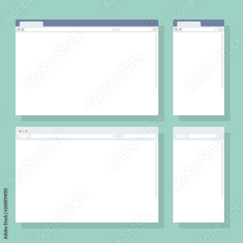 Simple Browser Window. Generic Blank Web Browser Window