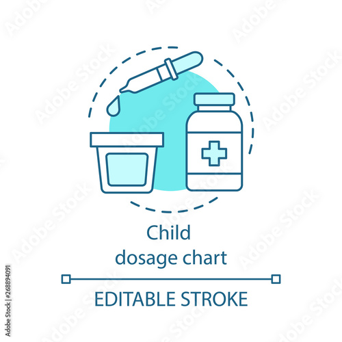 Child dosage chart concept icon