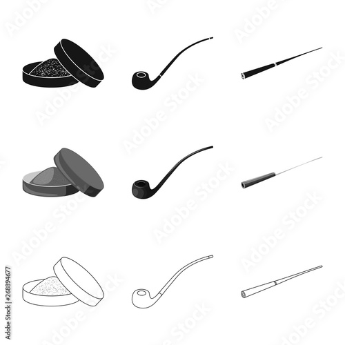 Vector illustration of refuse and stop icon. Set of refuse and habit stock vector illustration.