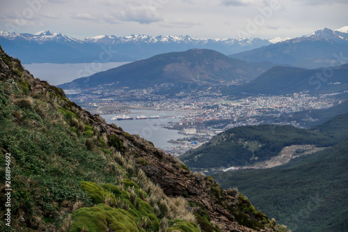 View of Ushuaia, Argentina from the Mountains.