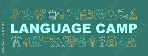 International language camp word concepts banner