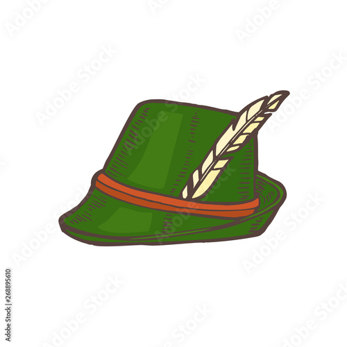 Oktoberfest Bavarian Hat in Hand Drawn Style