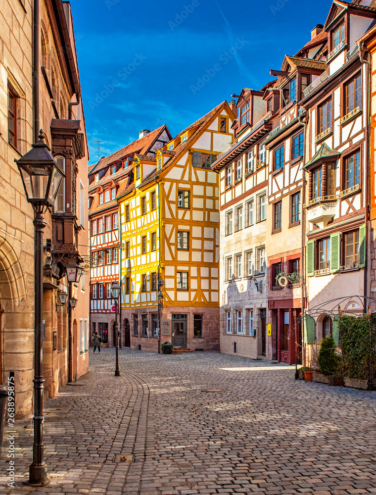 Nice street in the old town of Nuremberg