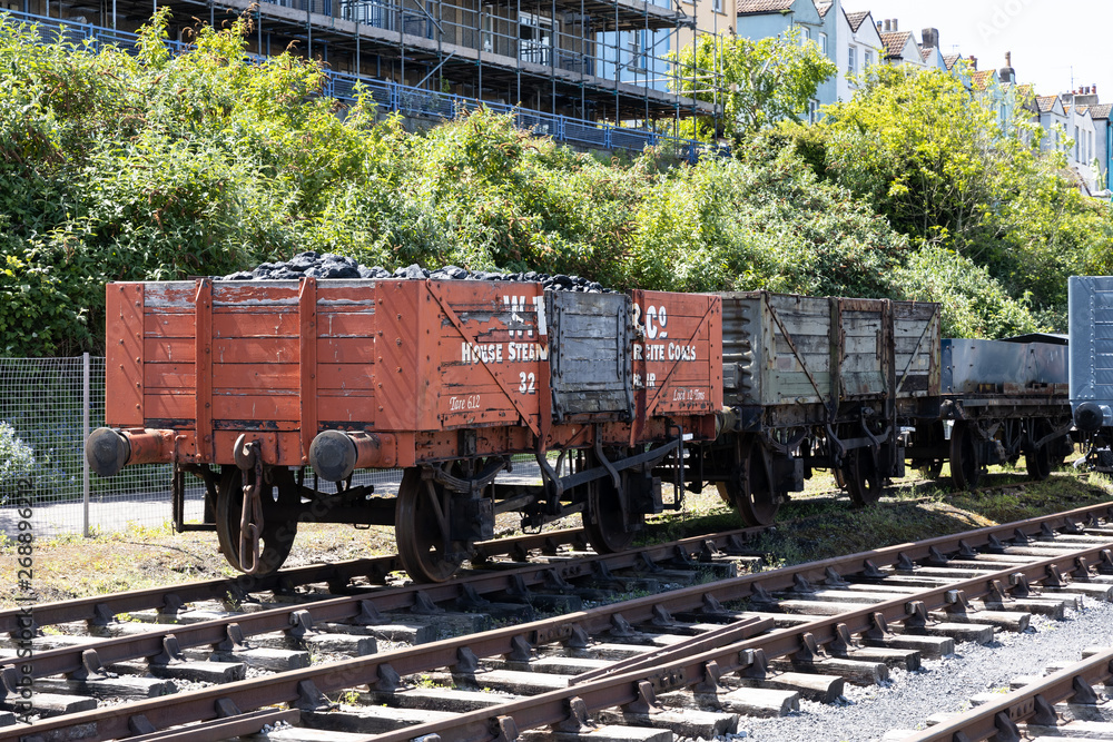 BRISTOL, UK - MAY 14 : Railway rolling stock in the dockyard area of Bristol on May 14, 2019 BRISTOL, UK - MAY 14 : Railway rolling stock in the dockyard area of Bristol on May 14, 2019