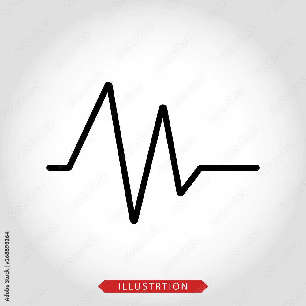 Electrocardiogram vector icon, sinus rhythm disturbance on white isolated background. Layers grouped for easy editing illustration. For your design. Electrocardiogram vector icon, sinus rhythm disturbance on white isolated background. Layers grouped for easy editing illustration. For your design.