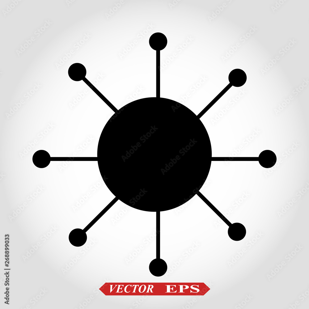 Hub network connection isolated minimal flat line icon Hub network connection isolated minimal flat line icon