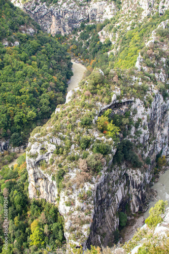 View to Verdon Gorge from the Mescla balconies, France photo