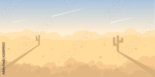 Minimalist desert landscape. Vector illustration