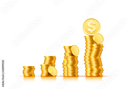 Dollar coin with a bunch of coins