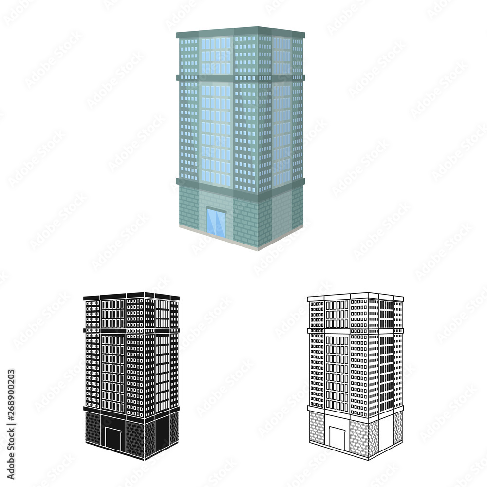 Isolated object of house and skyscraper icon. Collection of house and urban vector icon for stock.