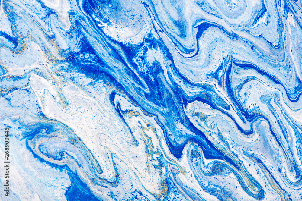 Abstract colorful background. Mixing paints. Modern art. Marble texture