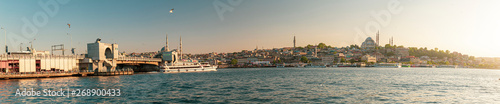 Western part of Istanbul panorama during evening