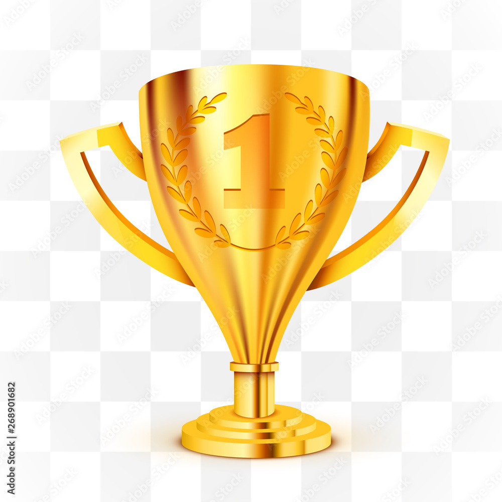 Realistic Golden Trophy on transparent background. Vector Realistic Golden Trophy on transparent background. Vector