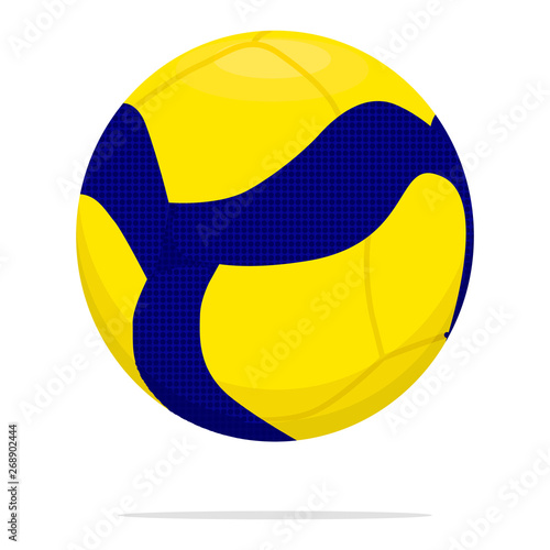 Volleyball ball vector icon. Game ball concept illustration. Yellow and blue ball realistic style design, designed for web and app. Eps 10.