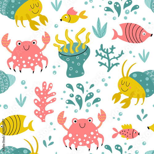 Underwater seamles background for kids