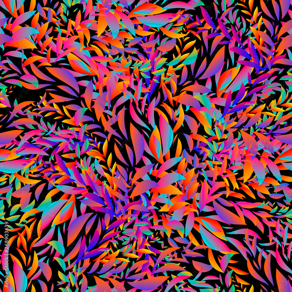 Ethnic exotic batik tropical seamless pattern. Abstract coroful summer time decoration, collage tropical palm leaves hearts flowers brush stroke ornament. Hand drawn vector illustrations. Ethnic exotic batik tropical seamless pattern. Abstract coroful summer time decoration, collage tropical palm leaves hearts flowers brush stroke ornament. Hand drawn vector illustrations.