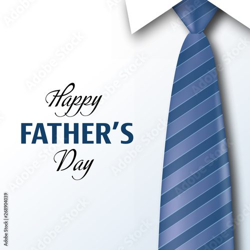 Happy Father s Day greeting card with tie . Vector