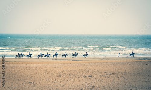 Horse riding on the beach photo
