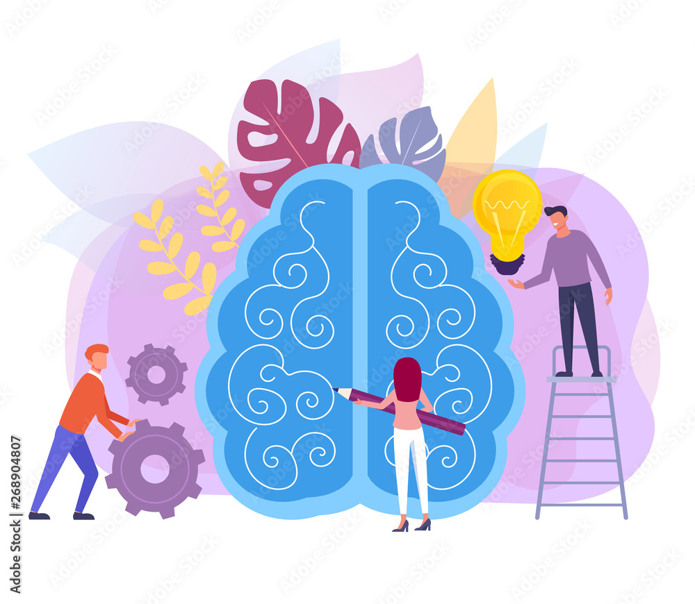 People workers development creative new fresh idea design project. Teamwork concept. Vector flat graphic design isolated illustration People workers development creative new fresh idea design project. Teamwork concept. Vector flat graphic design isolated illustration