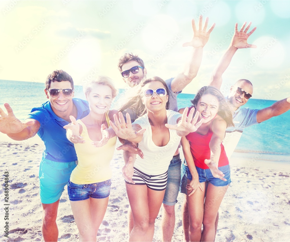 Group of happy friends having fun together Group of happy friends having fun together