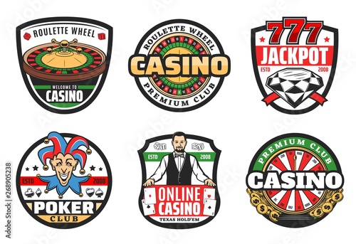 Casino poker club sign, premium jackpot gambling