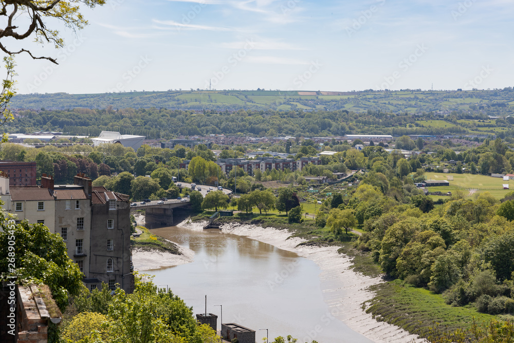 BRISTOL, UK - MAY 13 : View of the River Avon from Clifton in Bristol on May 13, 2019