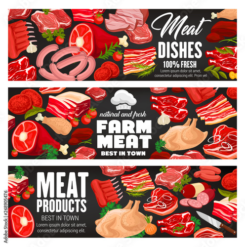 Butchery meat products, butcher shop food