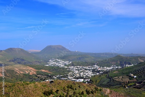 The Malpasso Valley (Valle Malpaso), Lanzarote, Canary Islands, Spain. Stunning view from Haria view point (Mirador de Haria). 