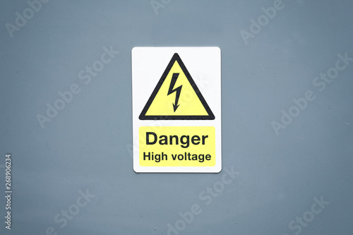 Danger high voltage sticker sign 