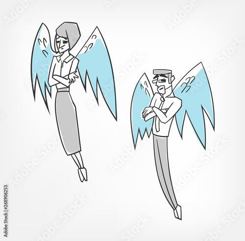 investor angels vector concept character illustration clip art