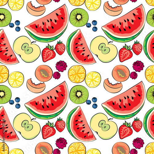 juicy colorful fruit vector pattern,can be used as banner