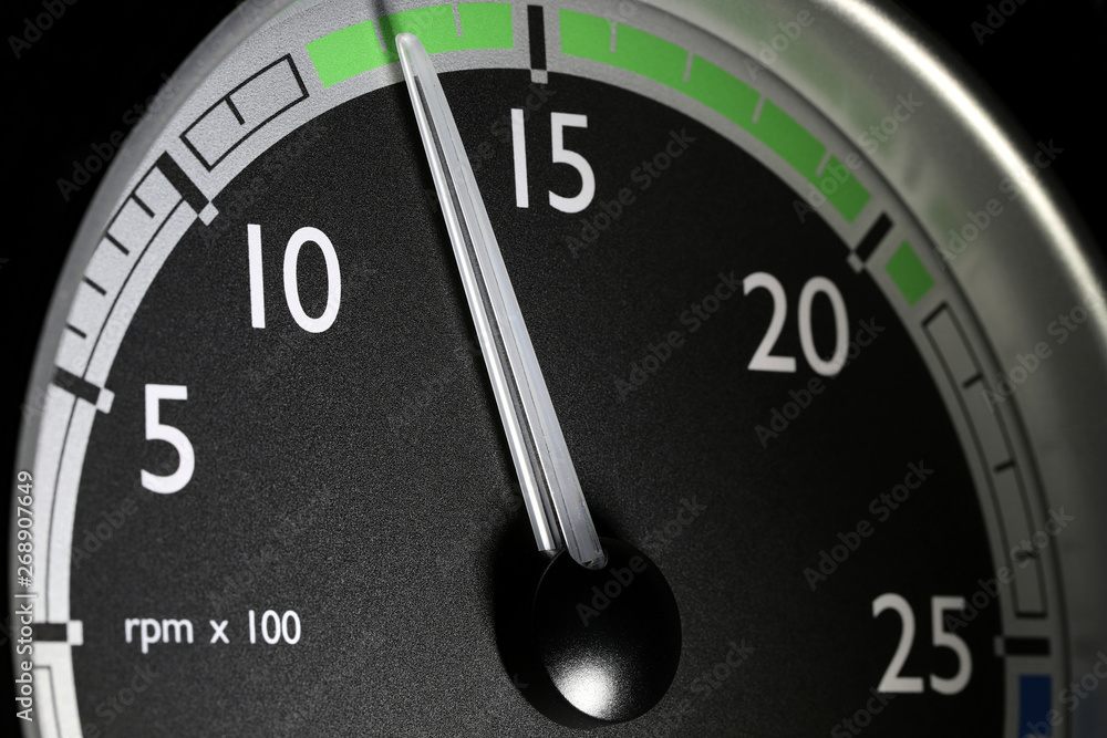 tachometer of a truck at economic mode of operation tachometer of a truck at economic mode of operation